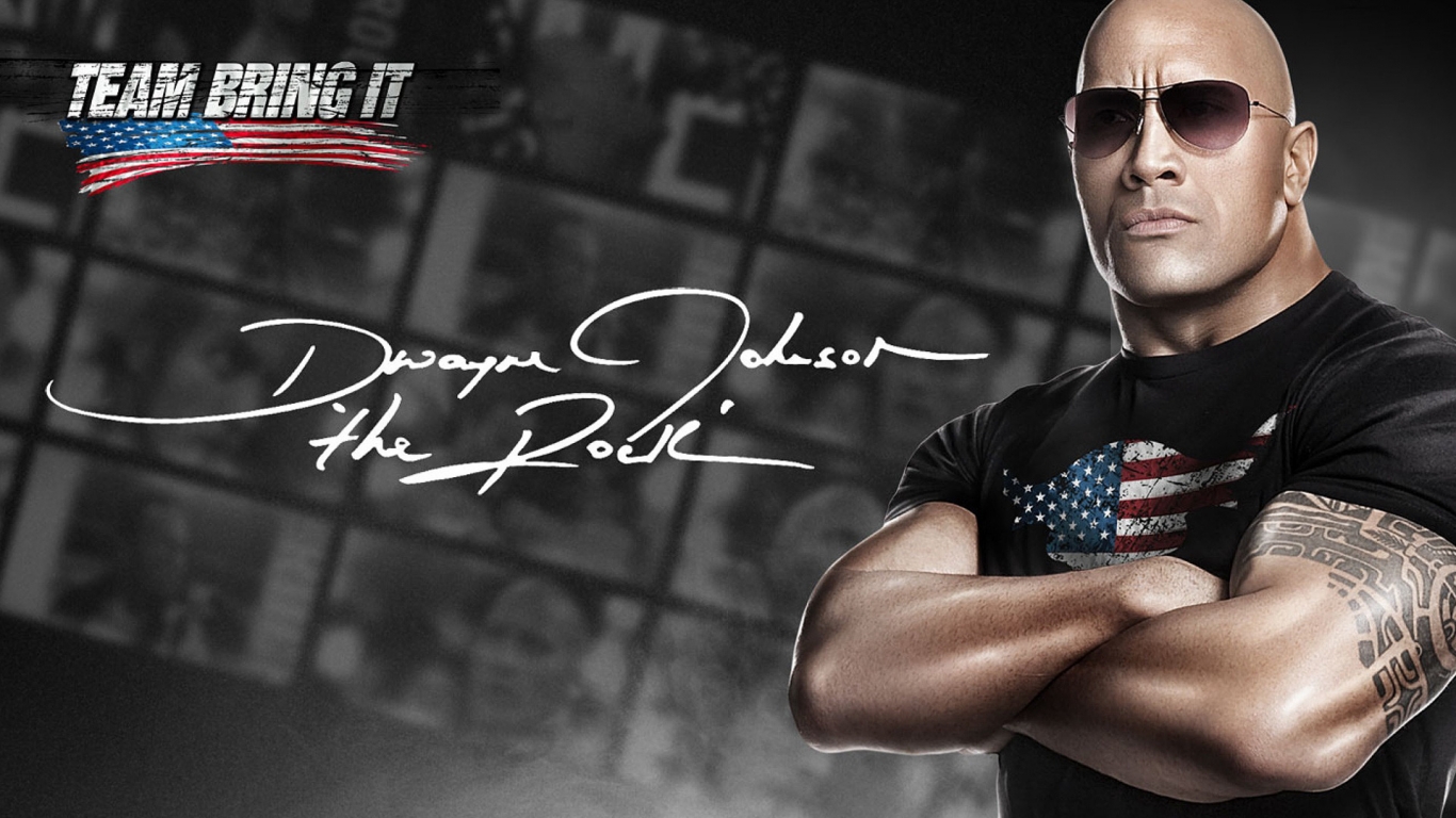 The Rock WWE for 1366 x 768 HDTV resolution