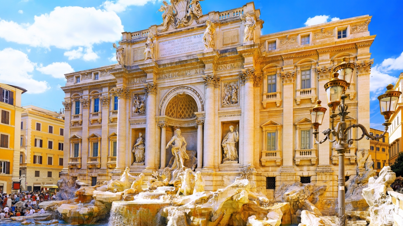 The Trevi Fountain for 1366 x 768 HDTV resolution