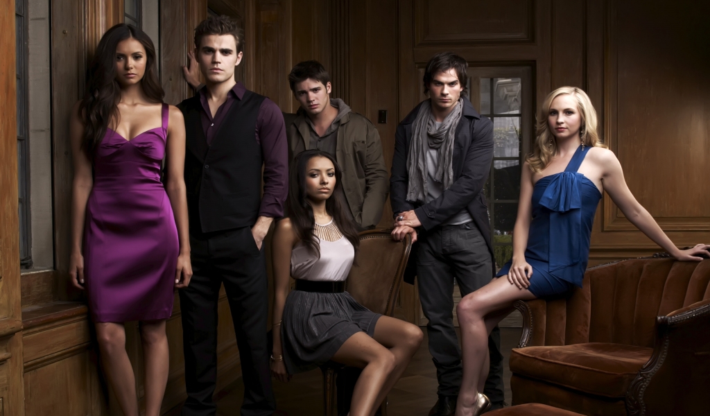 The Vampire Diaries Cast for 1024 x 600 widescreen resolution