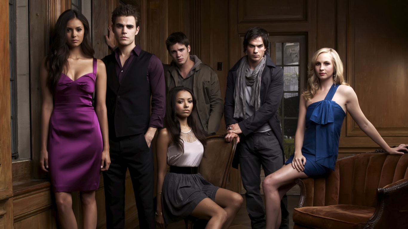 The Vampire Diaries Cast for 1366 x 768 HDTV resolution