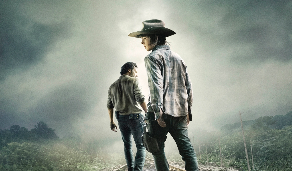The Walking Dead Rick and Carl Grimes for 1024 x 600 widescreen resolution