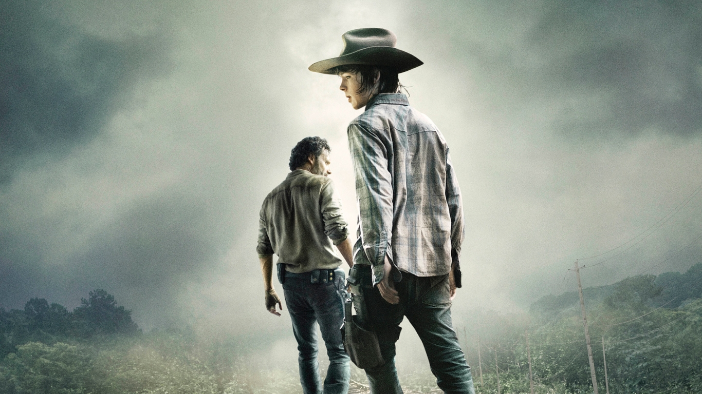 The Walking Dead Rick and Carl Grimes for 1366 x 768 HDTV resolution