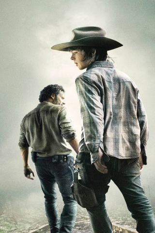 The Walking Dead Rick and Carl Grimes for 320 x 480 iPhone resolution