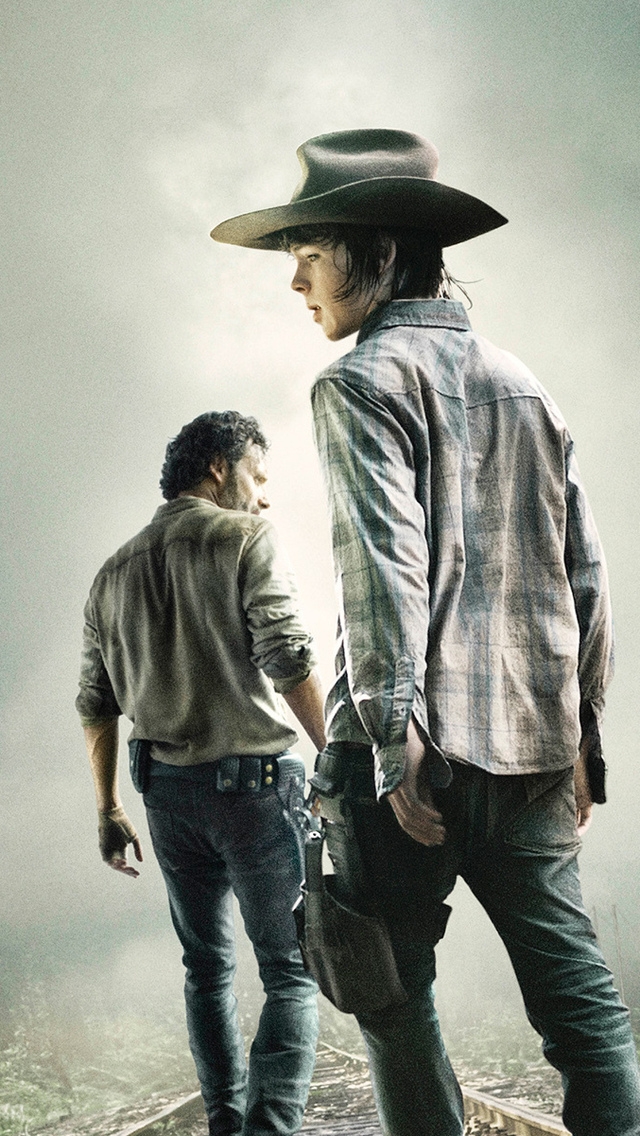 The Walking Dead Rick and Carl Grimes for 640 x 1136 iPhone 5 resolution