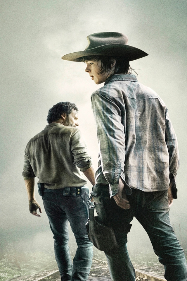 The Walking Dead Rick and Carl Grimes for 640 x 960 iPhone 4 resolution
