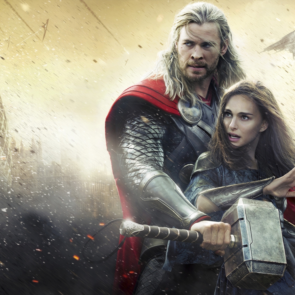 Thor Movie: Thor and Jane Foster for 1024 x 1024 iPad resolution
