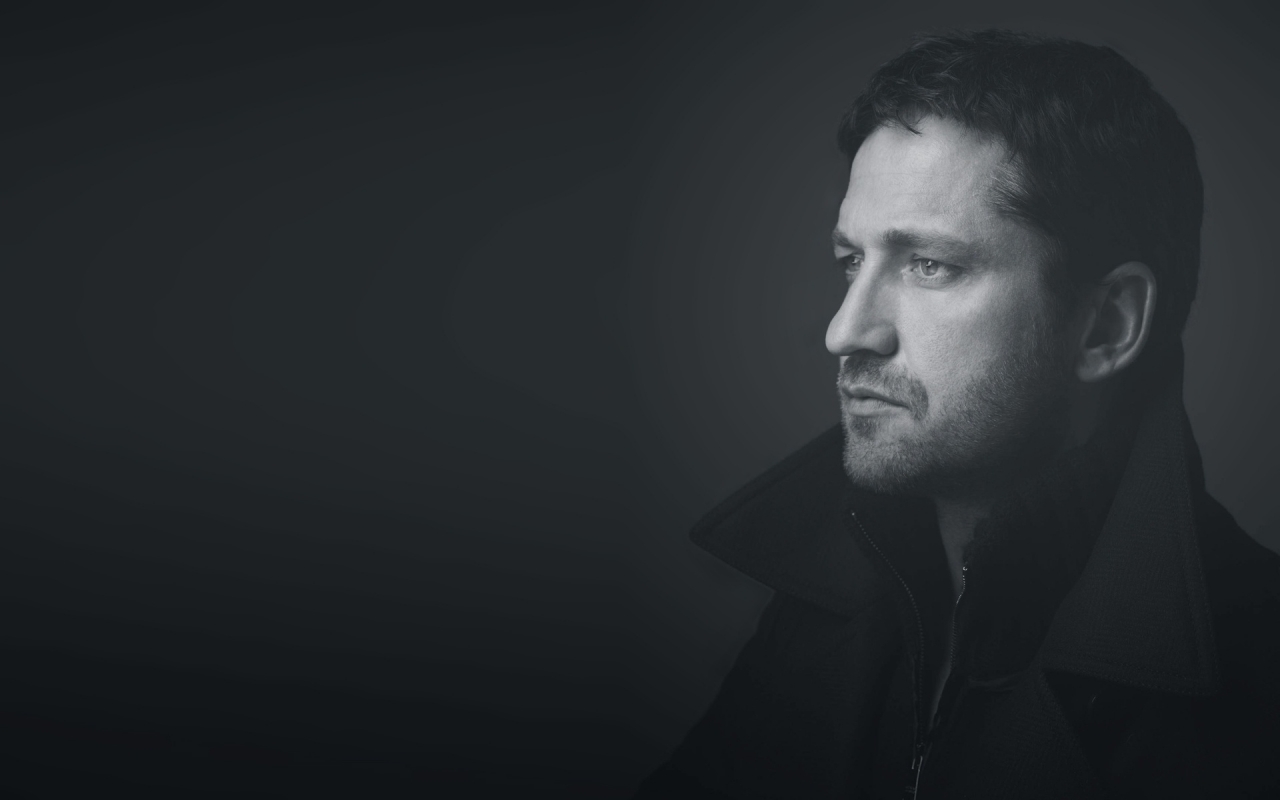 Thoughtful Gerard Butler for 1280 x 800 widescreen resolution