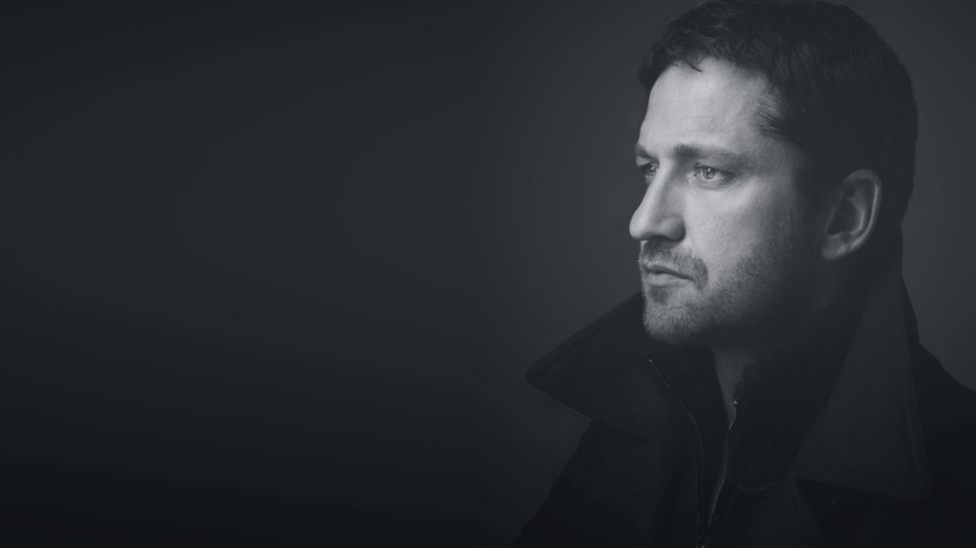 Thoughtful Gerard Butler for 1366 x 768 HDTV resolution