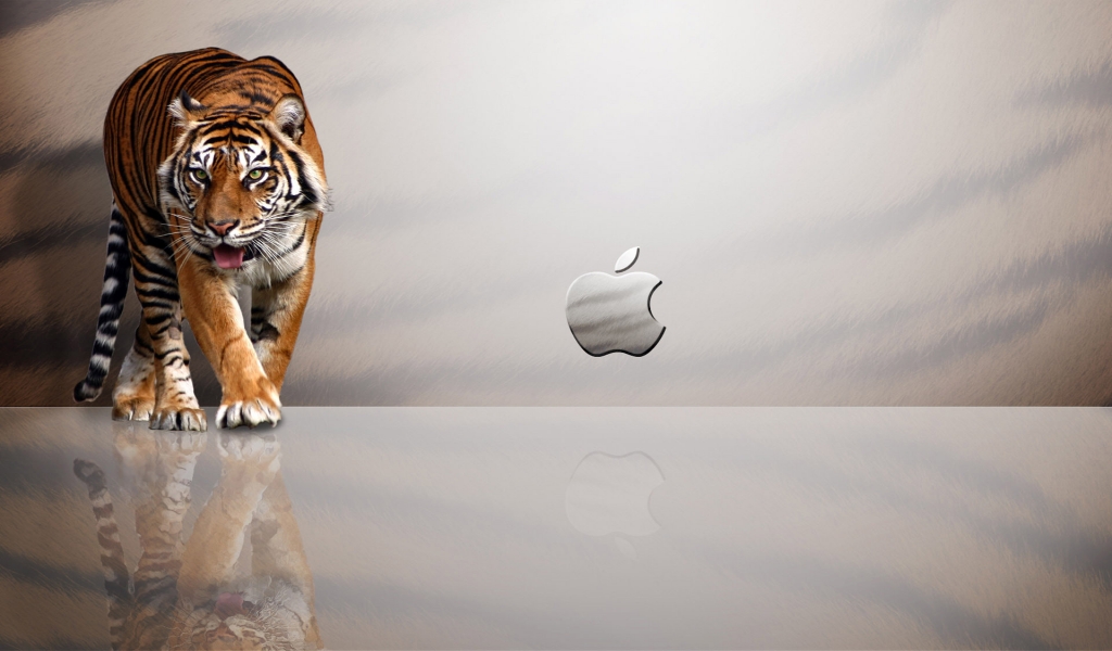 Tiger Apple for 1024 x 600 widescreen resolution