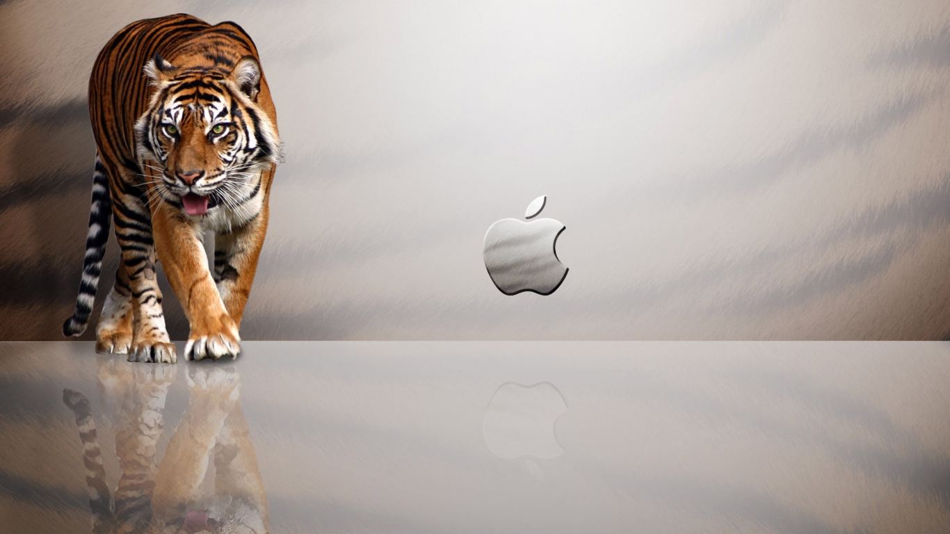 Tiger Apple for 1366 x 768 HDTV resolution