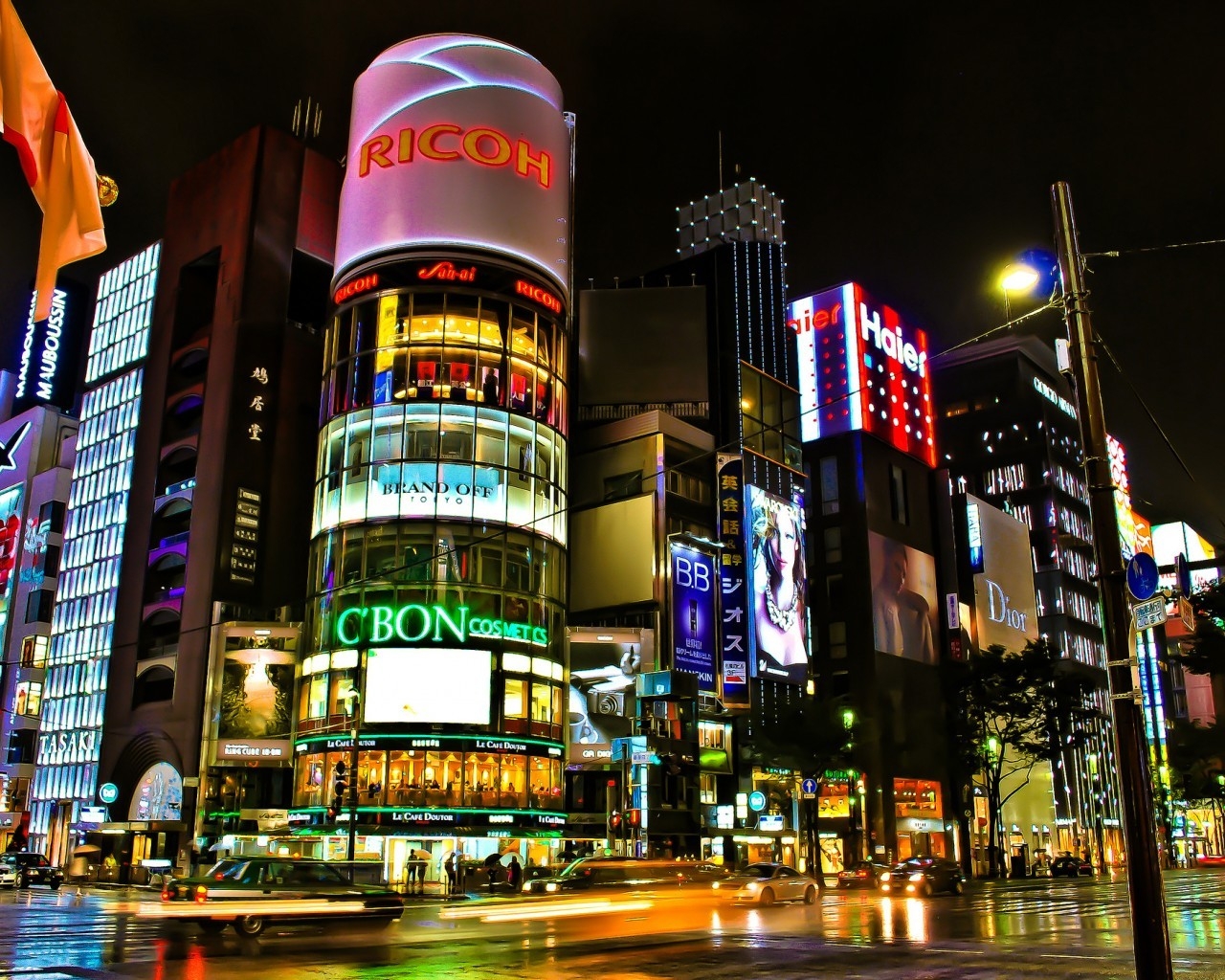Tokyo Street Corner for 1280 x 1024 resolution