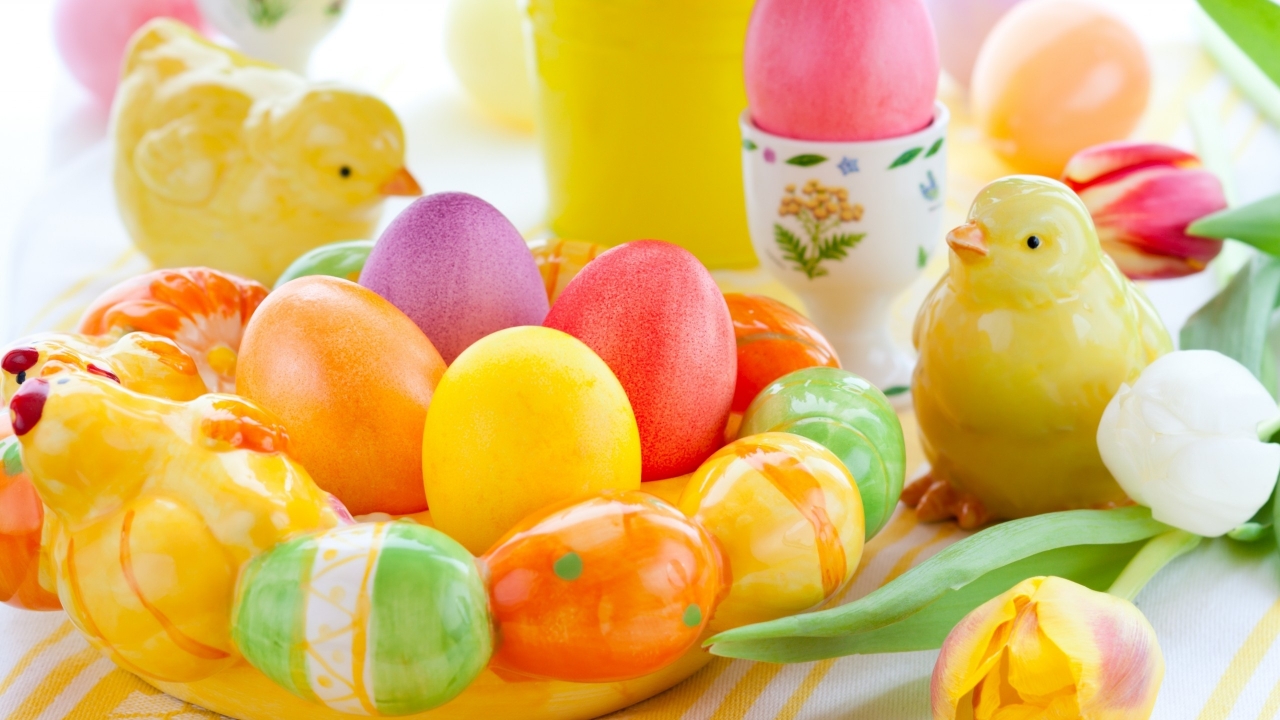 Traditional Easter Eggs for 1280 x 720 HDTV 720p resolution