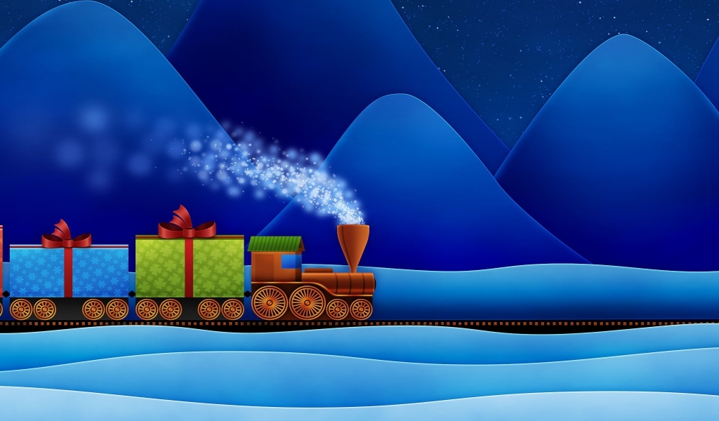 Train with Gifts for 1024 x 600 widescreen resolution