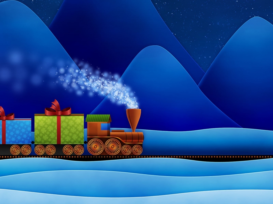 Train with Gifts for 1152 x 864 resolution
