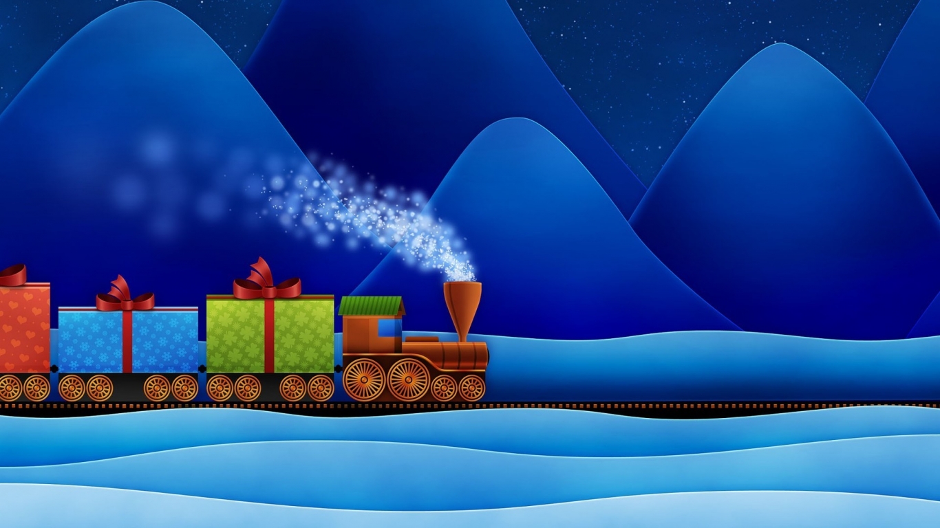 Train with Gifts for 1366 x 768 HDTV resolution