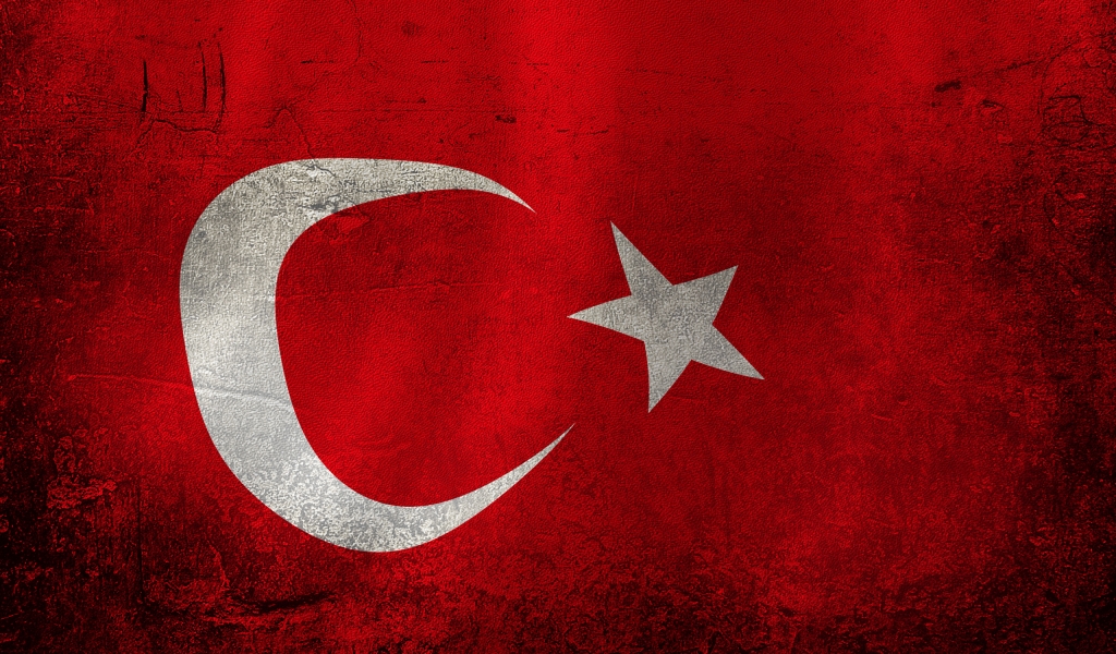 Turkey Flag for 1024 x 600 widescreen resolution