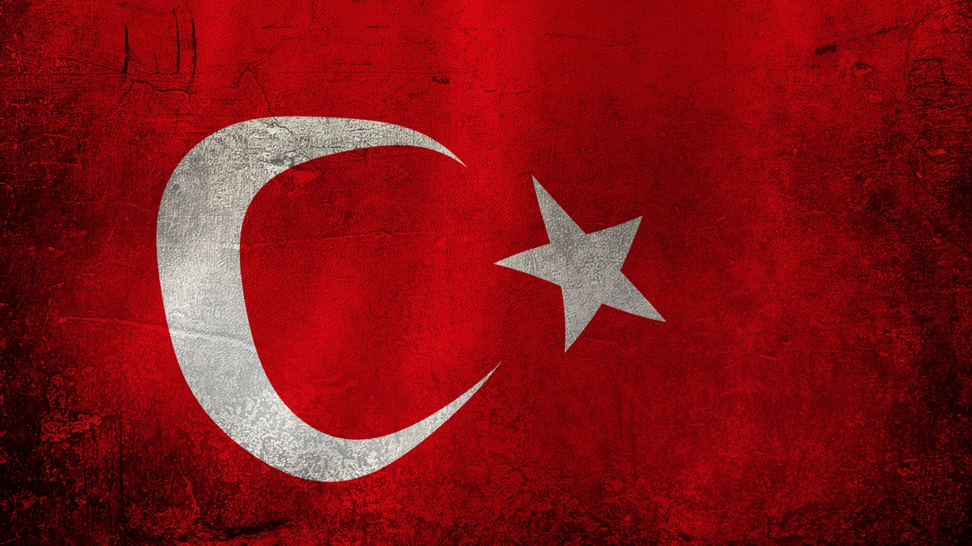 Turkey Flag for 1366 x 768 HDTV resolution