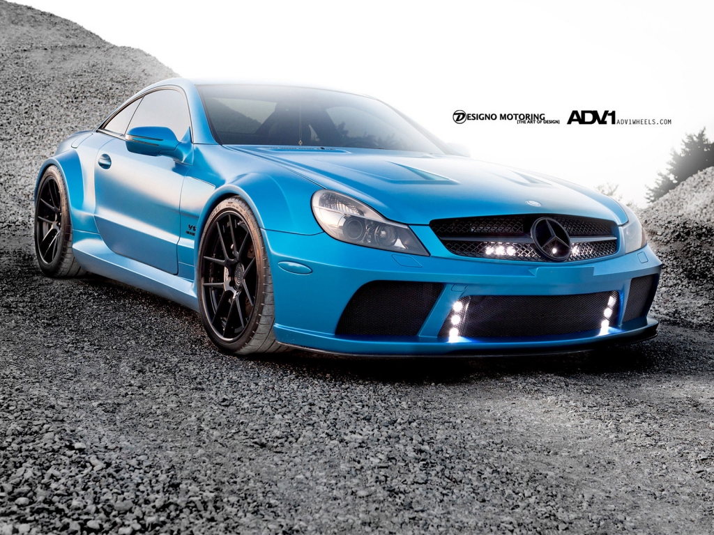 Turquoise ADV Wheels Mercedes SL65 for 1024 x 768 resolution