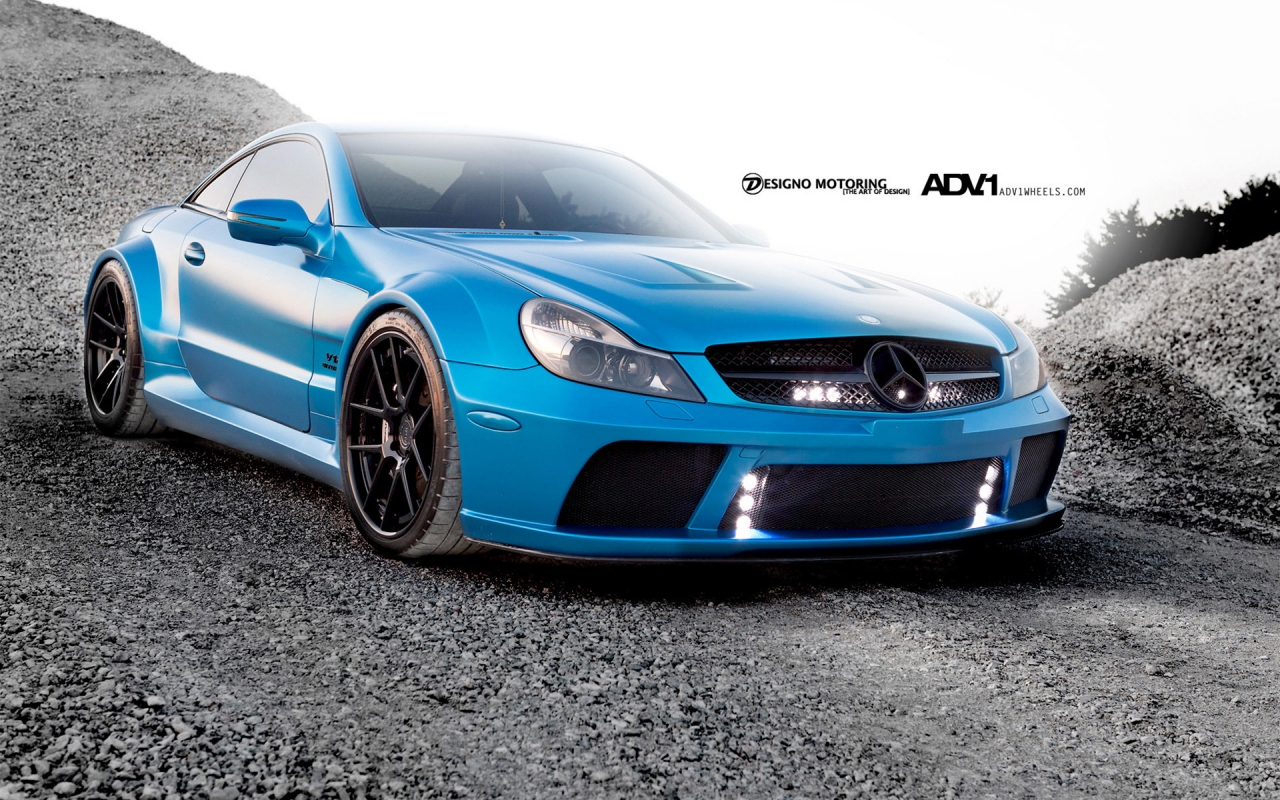Turquoise ADV Wheels Mercedes SL65 for 1280 x 800 widescreen resolution