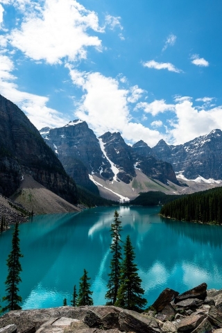 Turquoise Mountain Lake for 320 x 480 iPhone resolution