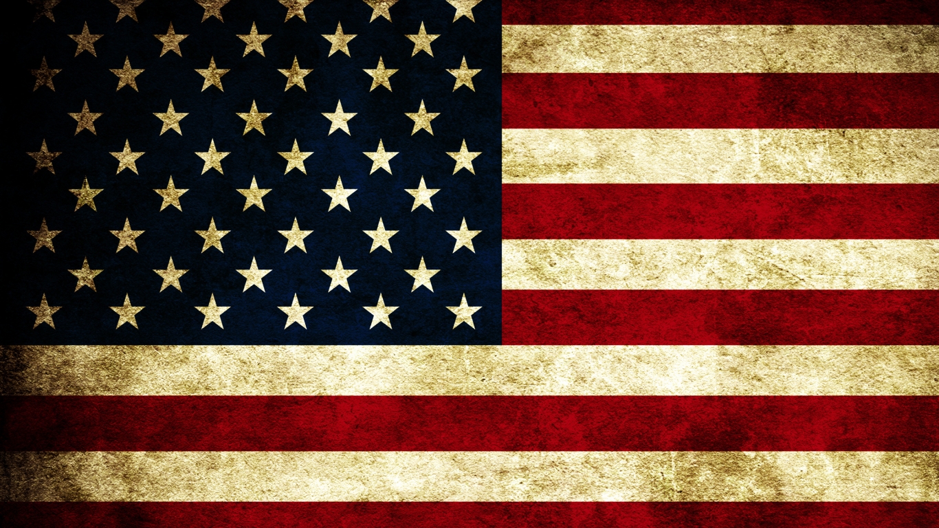USA Grunge Flag for 1366 x 768 HDTV resolution