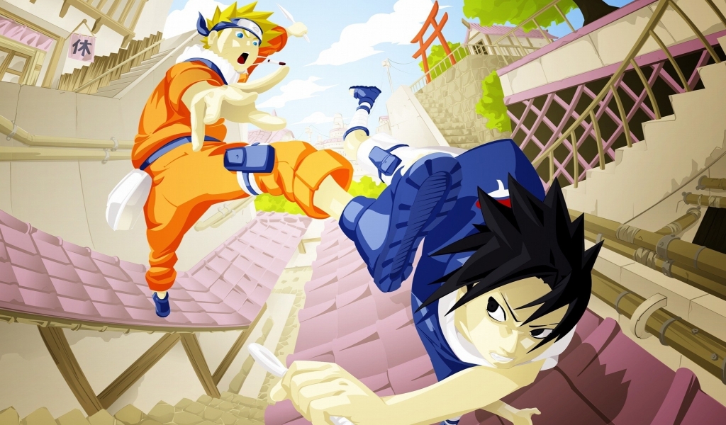 Uzumaki Naruto Fight for 1024 x 600 widescreen resolution