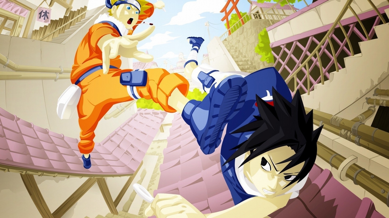 Uzumaki Naruto Fight for 1366 x 768 HDTV resolution