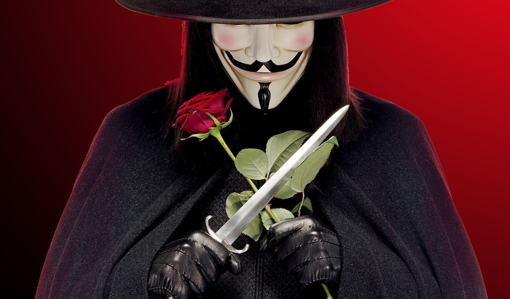 V for Vendetta Character for 1024 x 600 widescreen resolution