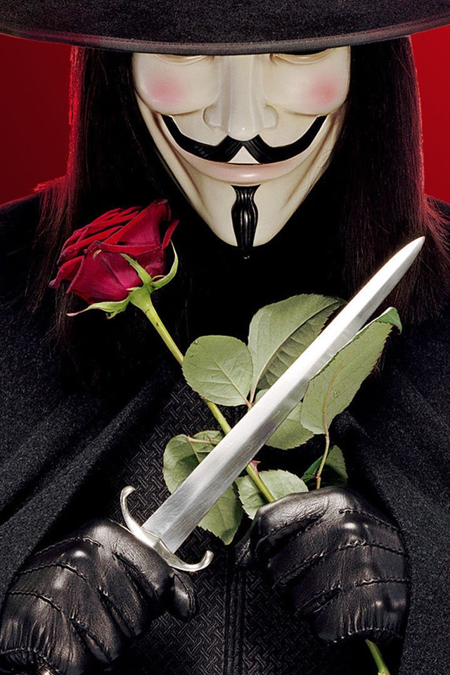 V for Vendetta Character for 640 x 960 iPhone 4 resolution