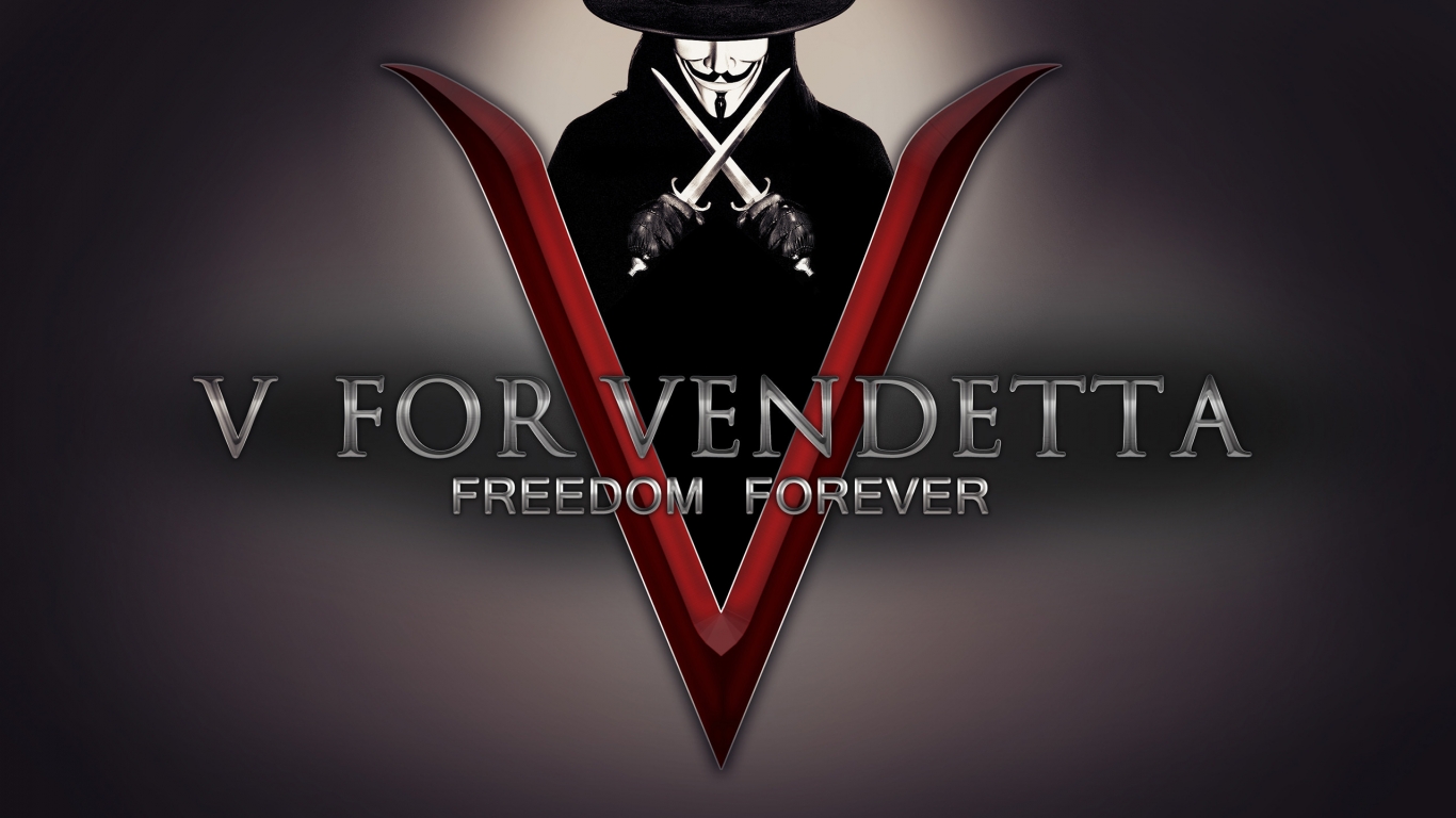 V for Vendetta Freedom Forever for 1366 x 768 HDTV resolution
