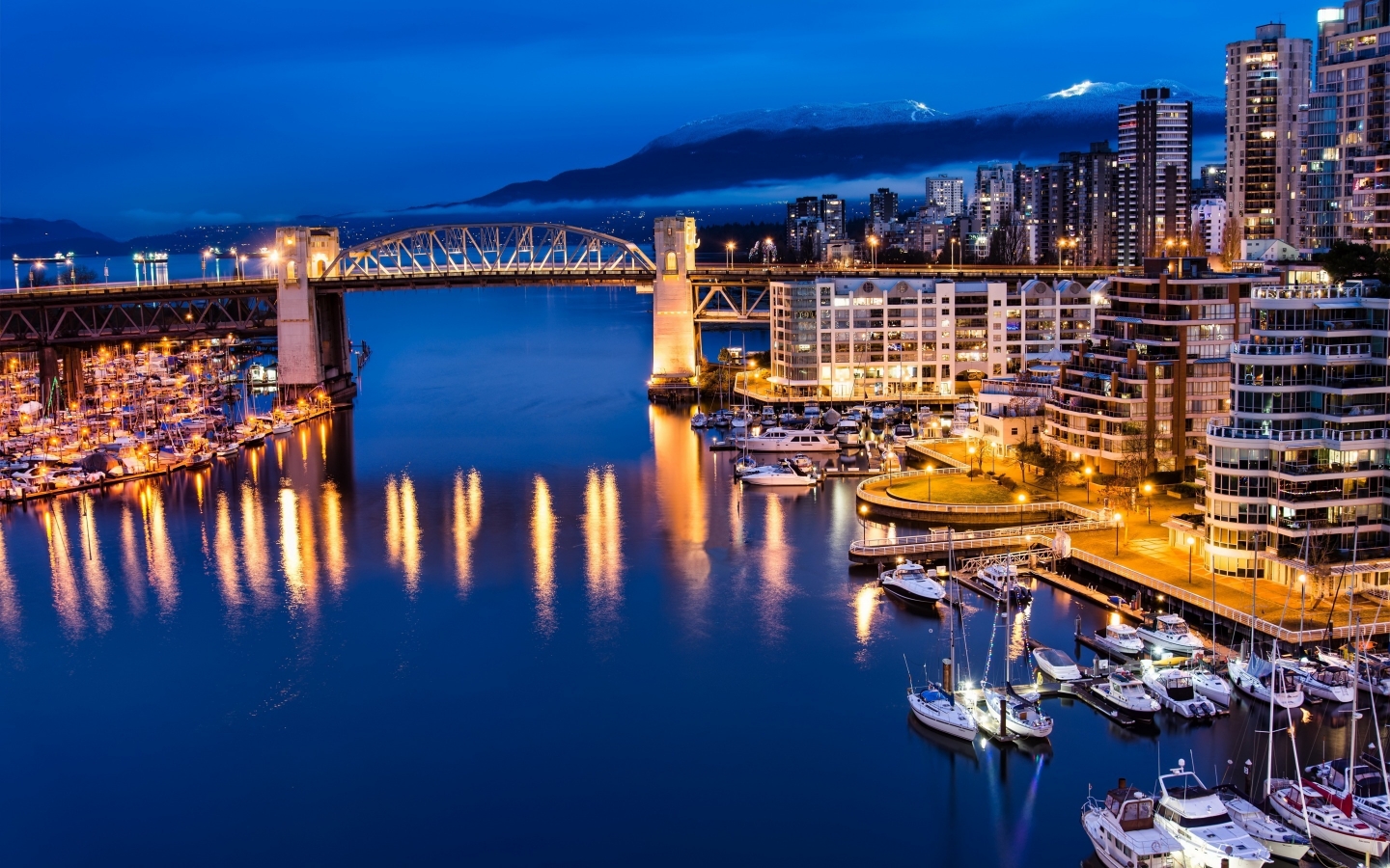 Vancouver Canada Night View for 1440 x 900 widescreen resolution