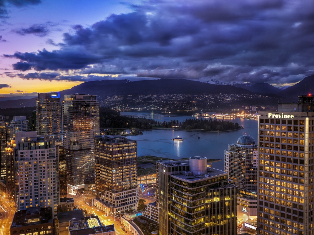 Vancouver City Skyline for 1024 x 768 resolution