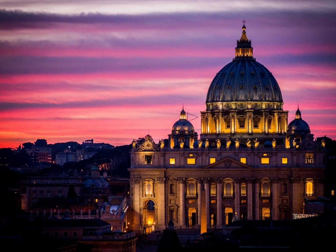 Vatican Night View for 1152 x 864 resolution