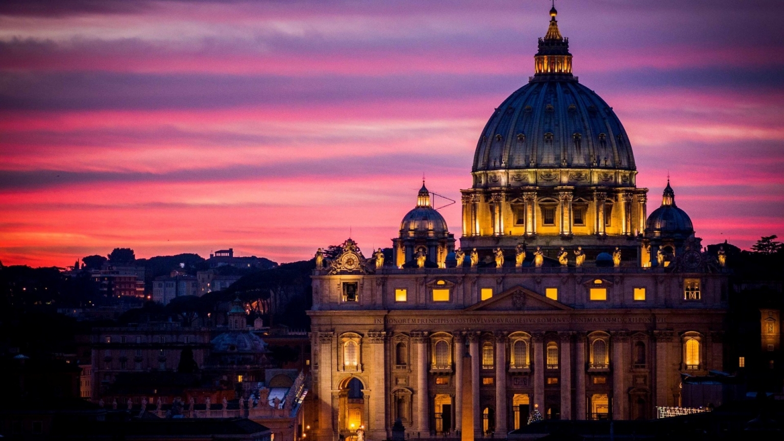 Vatican Night View for 1536 x 864 HDTV resolution