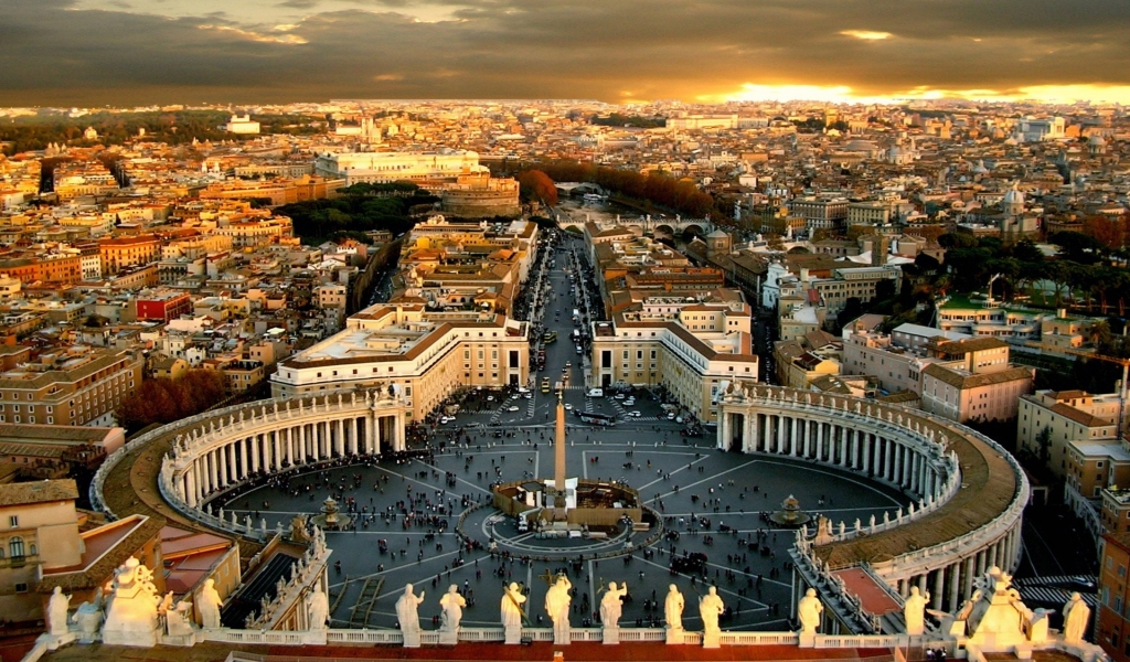 Vaticani Piazza San Pietro for 1024 x 600 widescreen resolution