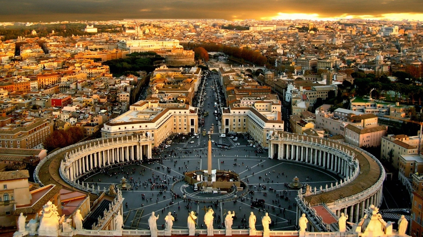 Vaticani Piazza San Pietro for 1366 x 768 HDTV resolution