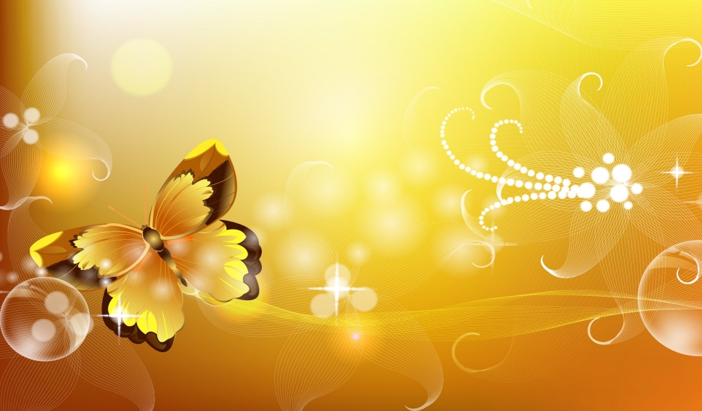 Vector Butterfly for 1024 x 600 widescreen resolution