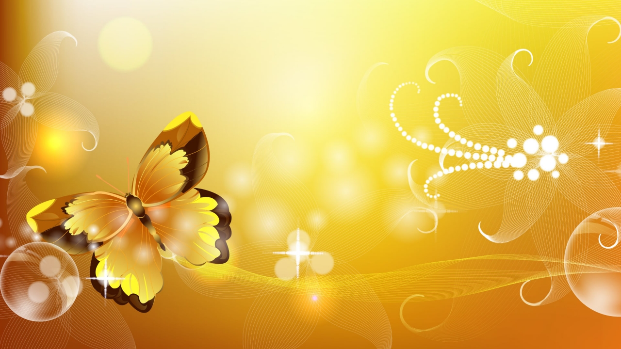 Vector Butterfly for 1280 x 720 HDTV 720p resolution