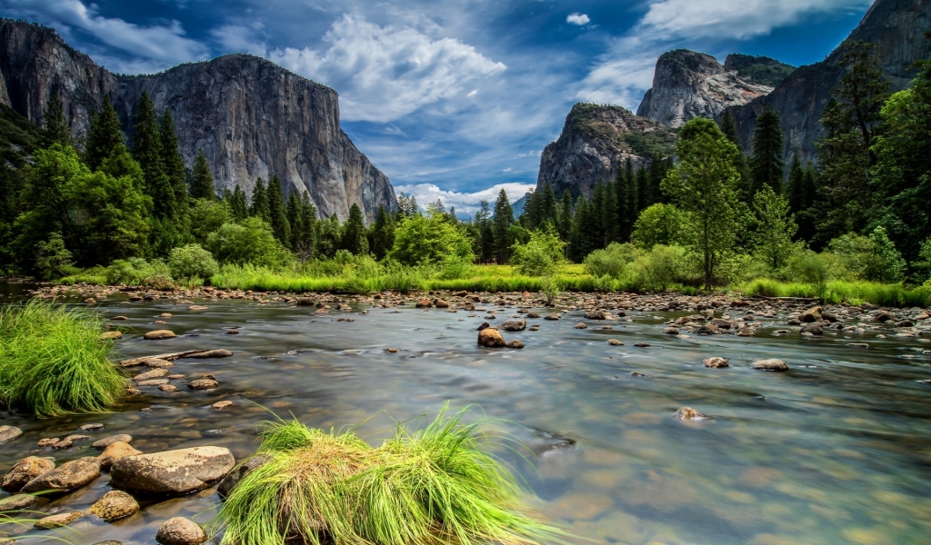 View from Yosemite National Park for 1024 x 600 widescreen resolution