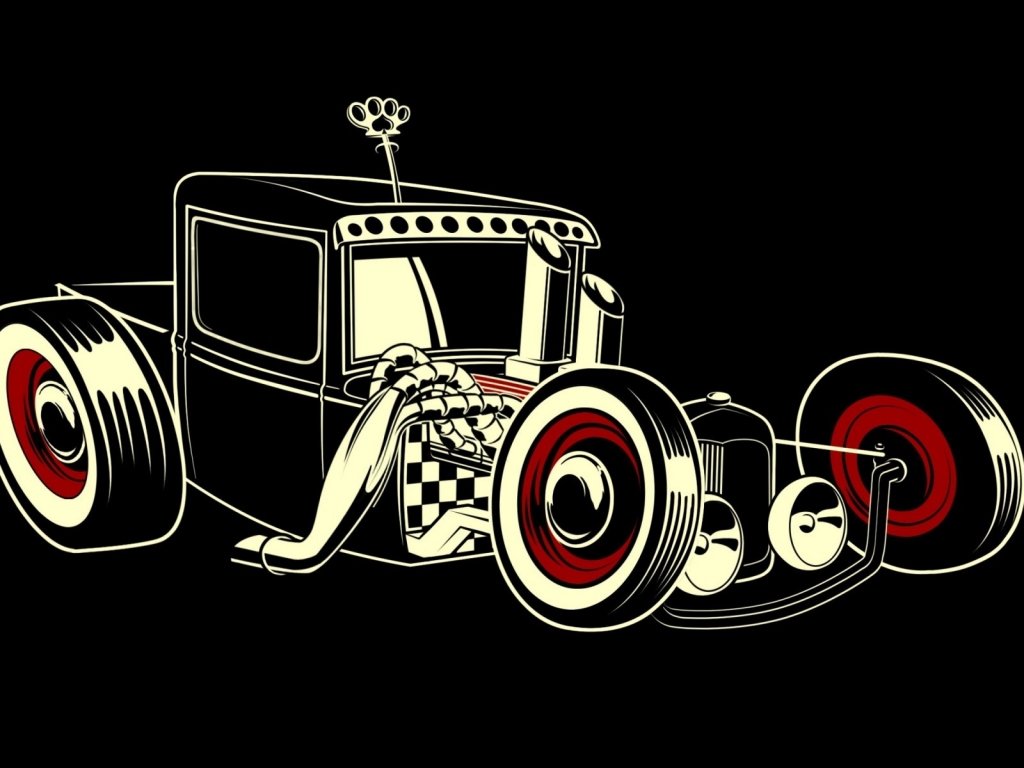Vintage Car Drawing for 1024 x 768 resolution