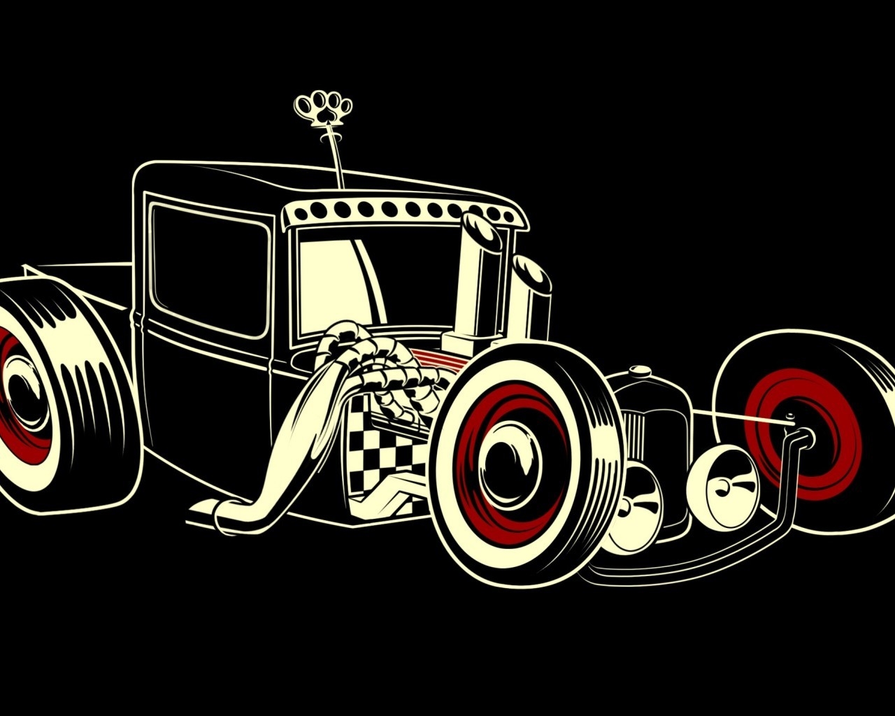 Vintage Car Drawing for 1280 x 1024 resolution