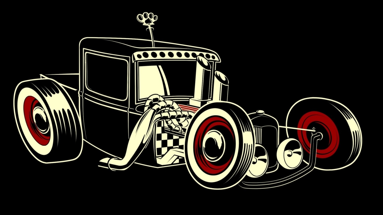 Vintage Car Drawing for 1280 x 720 HDTV 720p resolution
