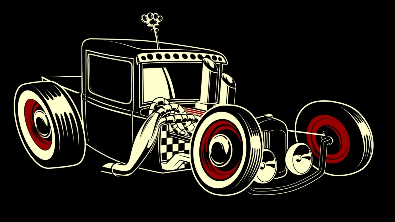 Vintage Car Drawing for 1680 x 945 HDTV resolution