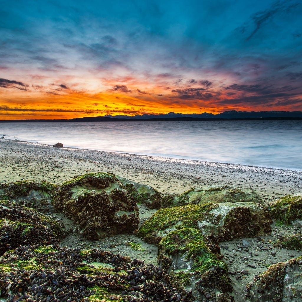 Virgin Beach Sunset for 1024 x 1024 iPad resolution