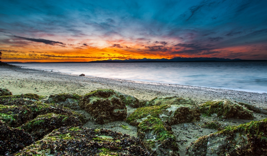 Virgin Beach Sunset for 1024 x 600 widescreen resolution
