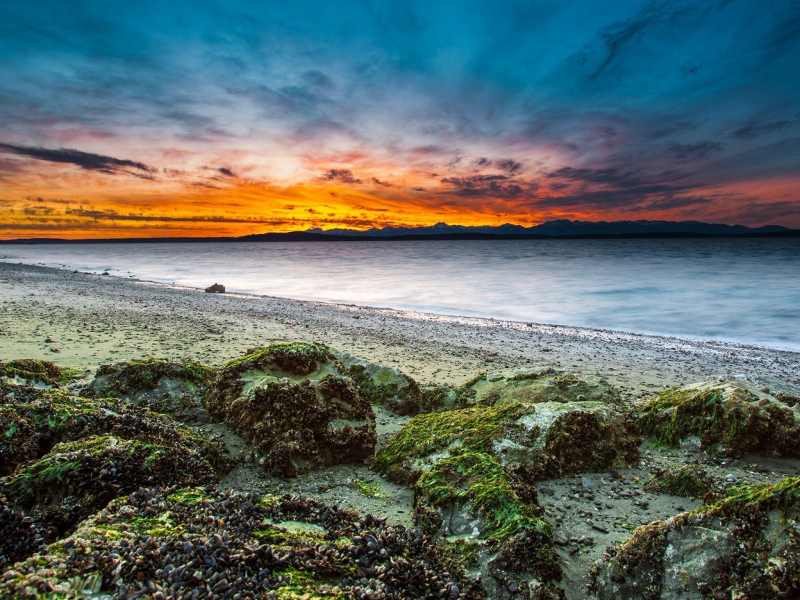 Virgin Beach Sunset for 1152 x 864 resolution