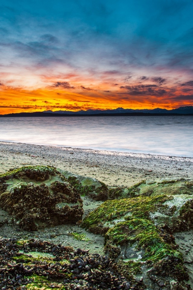 Virgin Beach Sunset for 640 x 960 iPhone 4 resolution