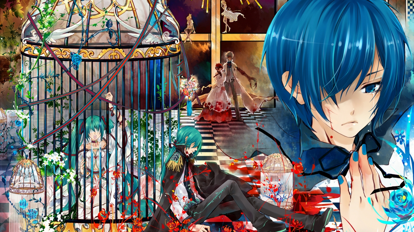 Vocaloid Kaito for 1366 x 768 HDTV resolution