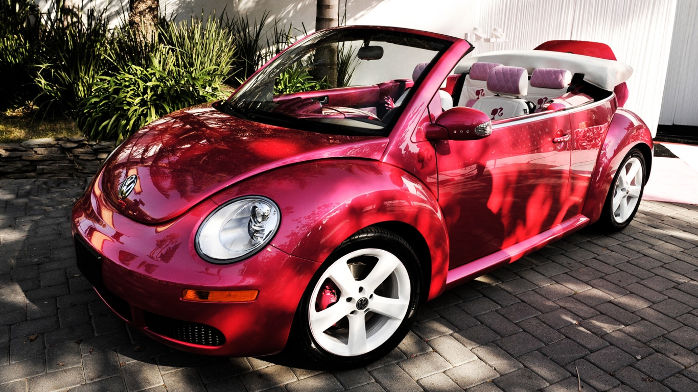 VW Beetle Barbie for 1366 x 768 HDTV resolution