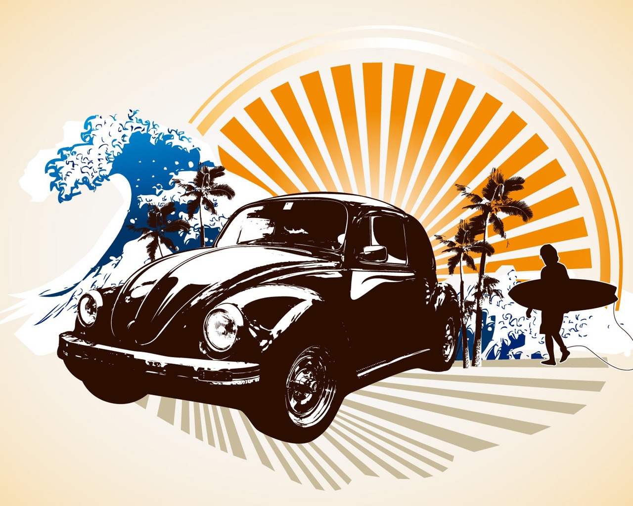 VW Beetle Vector for 1280 x 1024 resolution